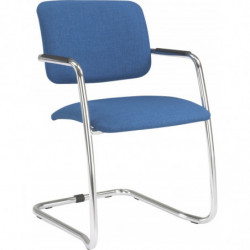 651  Waiting - visitors chair with black steel base, upholstered with fabrics to choice
