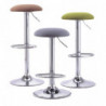 493SG  Chromed steel stool adjustable height, fabric to choice