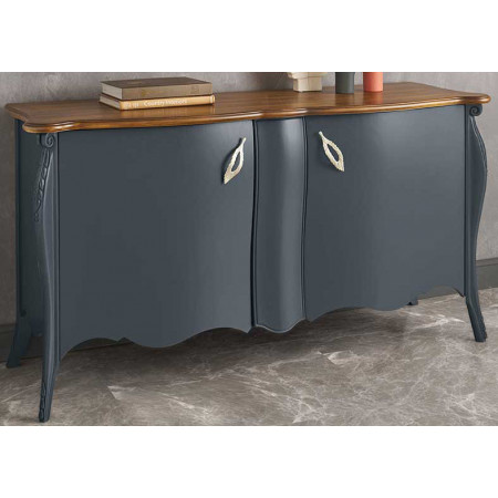 2504  Credenza con carrello centrale estraibile in legno grezzo o finito, finiture a scelta cliente