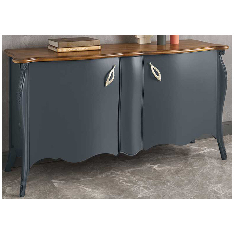 2504  Raw or finished wooden sideboard with central extractable cart, finishes to choice