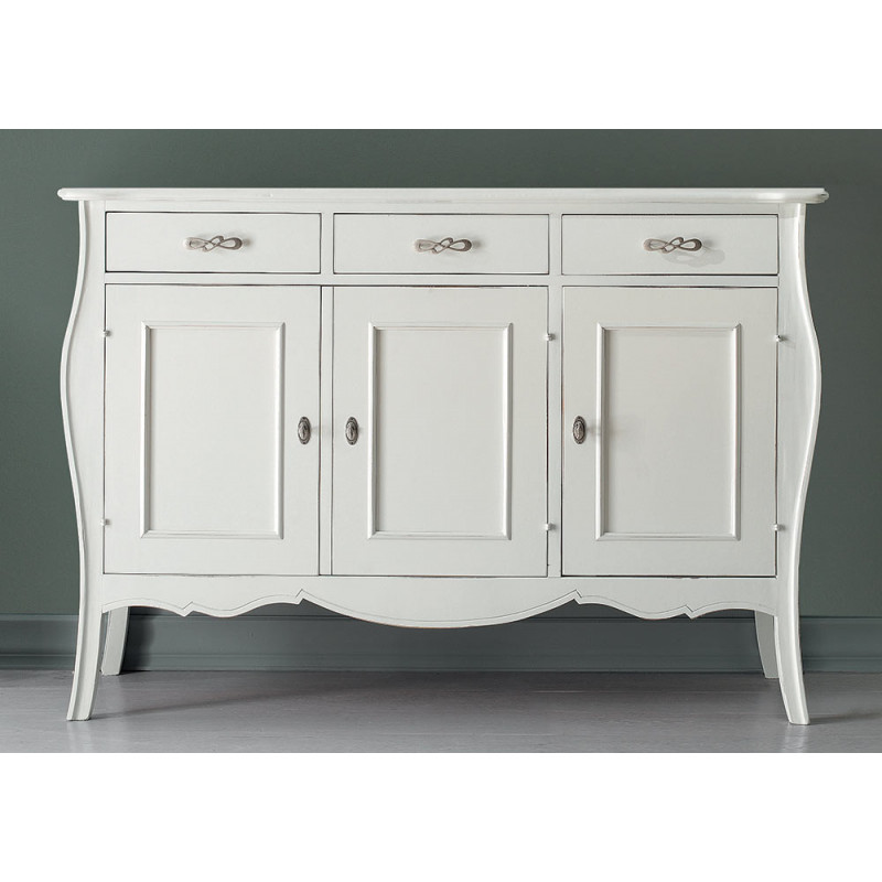 2507  Credenza base 3 porte in legno grezzo o finito, finiture a scelta cliente