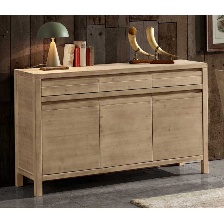 2521  Raw or finished wooden 3 doors sideboard furniture, finishes to customer choice
