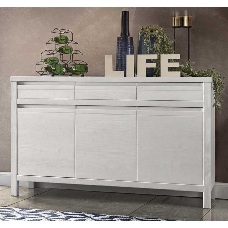 2521  Raw or finished wooden 3 doors sideboard furniture, finishes to customer choice