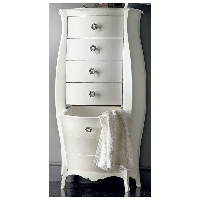2538  Raw or finished 4 drawers with flap chest of drawers, finishes to customer choice