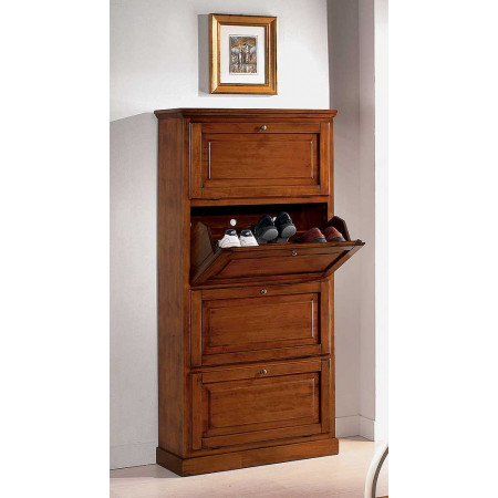 2540  Raw or finished 4 doors shoe rack furniture, finishes to customer choice