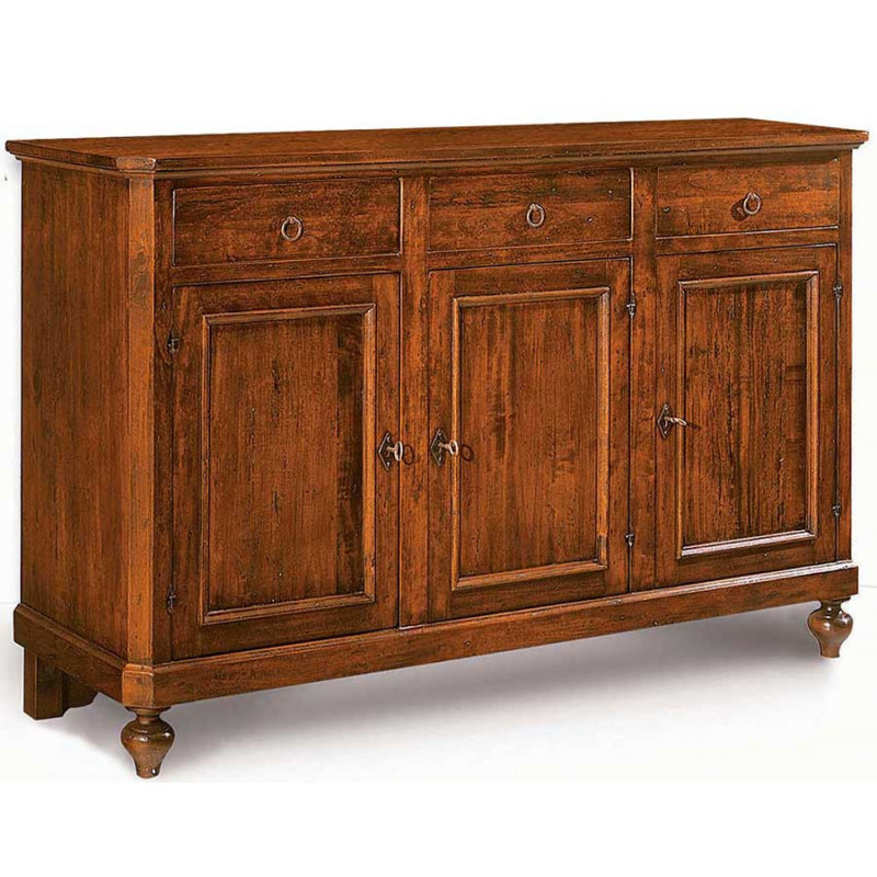 2561  Raw or finished wooden 3 doors sideboard, finishes to customer choice