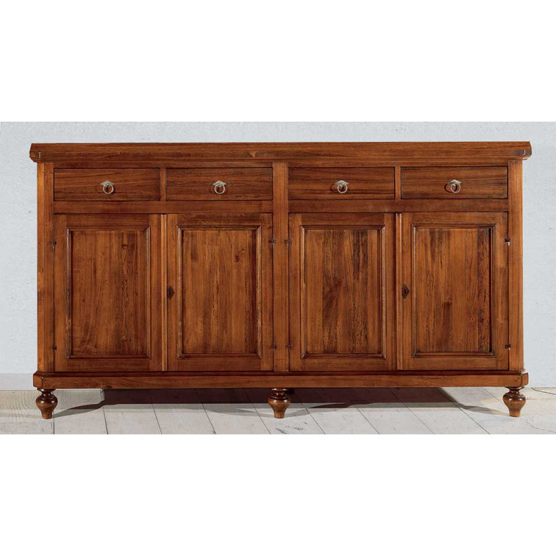 2563  Mobile base-credenza 4 porte in legno grezzo o finito, finiture a scelta cliente