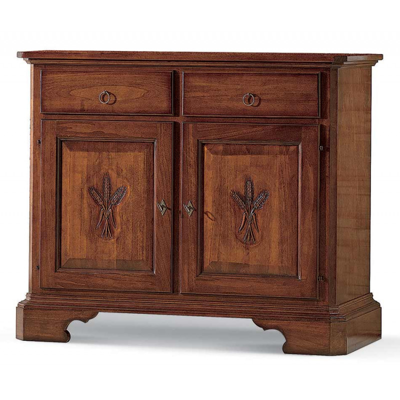 2565  Mobile base-credenza 2 porte in legno grezzo o finito, finiture a scelta cliente