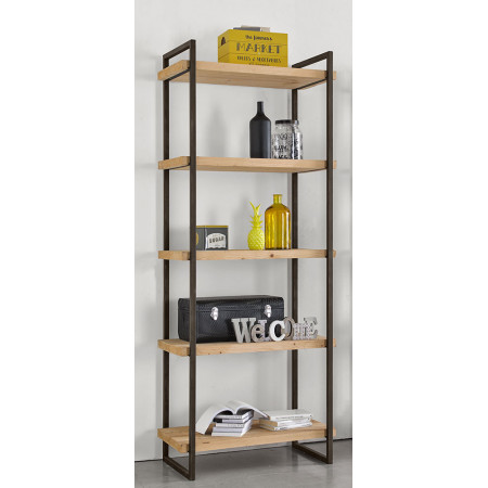 2441  Libreria-scaffale con struttura in metallo e legno grezzo o finito, finiture a scelta