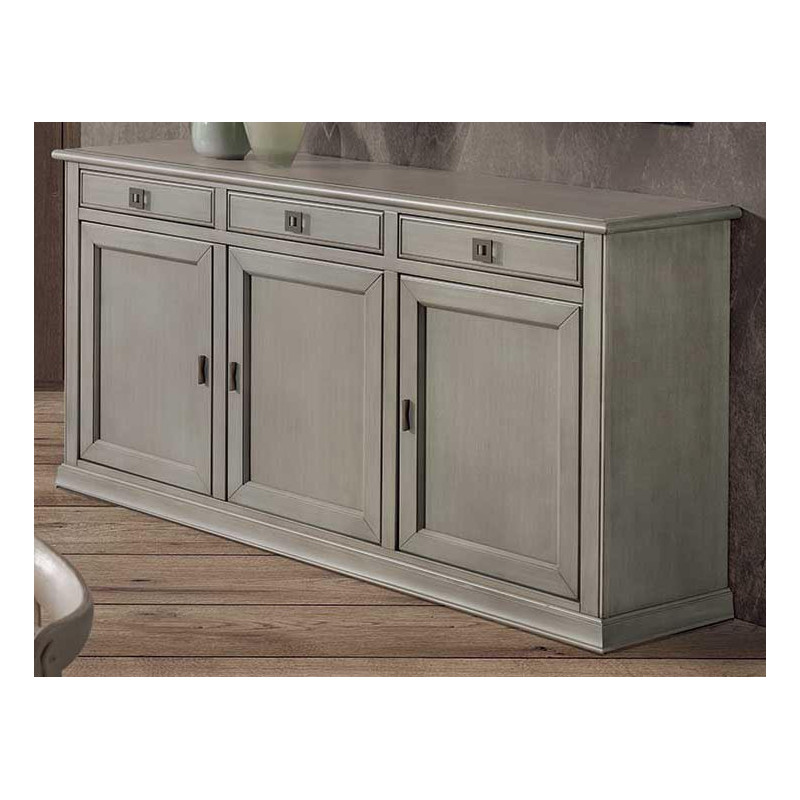 2576  Raw or finished wooden 3 doors sideboard, finishes to customer choice