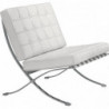708  Barcellona fauteuil with pouf footrest, black or white leatherette upholster
