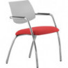 762/4G  City 4 legs waiting chair, netting back, upholstered seat fabrics to choice
