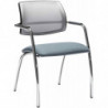 762/4G  City 4 legs waiting chair, netting back, upholstered seat fabrics to choice