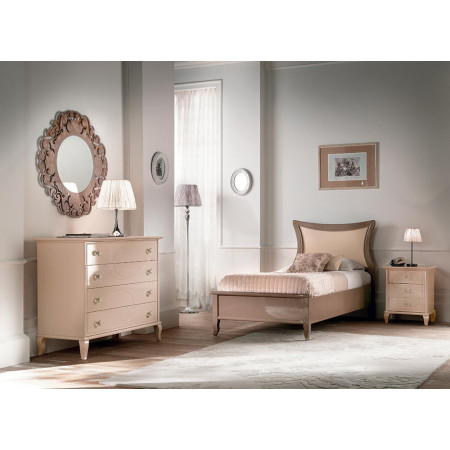 2603/S  Letto singolo in legno grezzo o laccato