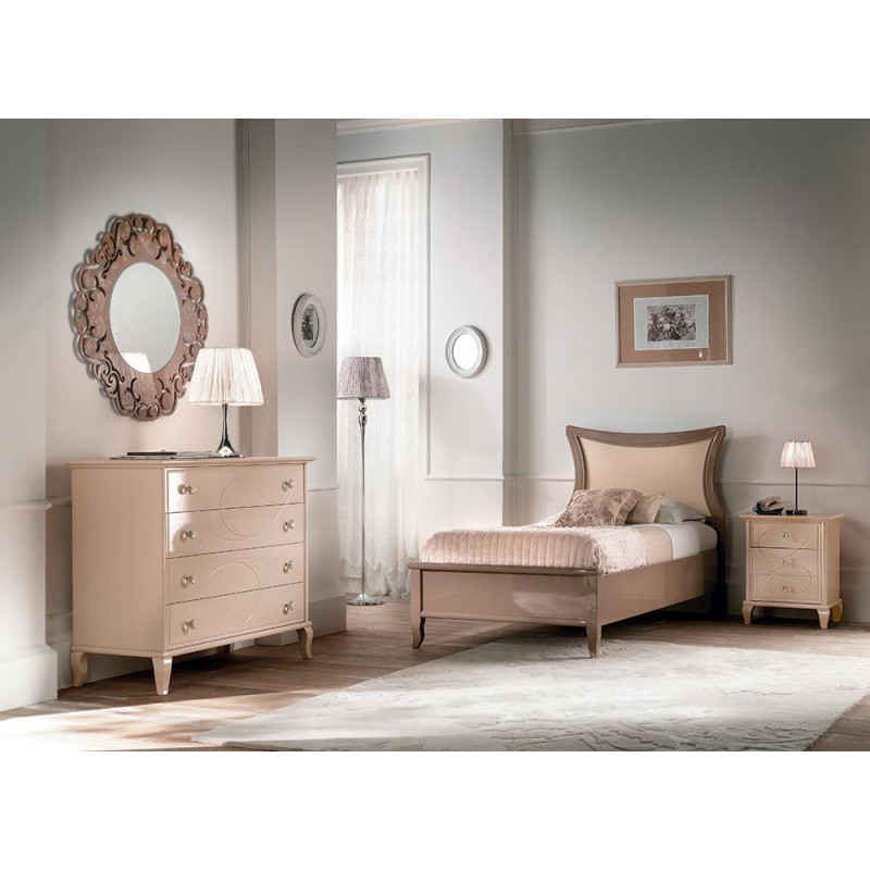 2603/S  Letto singolo in legno grezzo o laccato