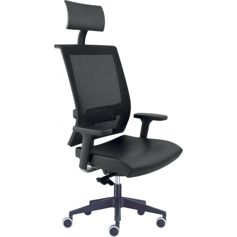 787 Tekna sedia ufficio alta o bassa, schienale in rete e sedile tappezzato