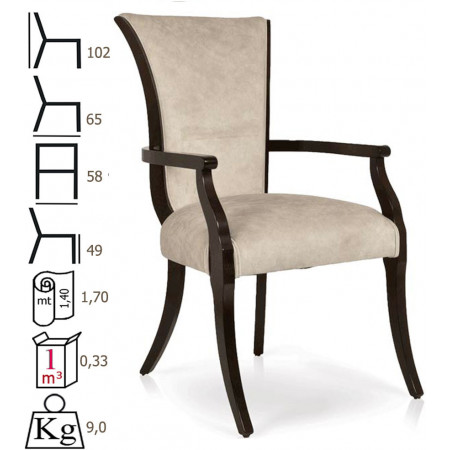 088/C  Raw or finished beech wood armchair, finishes to choice