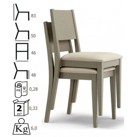 092  Raw or finished beech wood stackable chair, finishes to choice