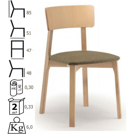 094  Raw or finished ash wood chair, finishes to choice