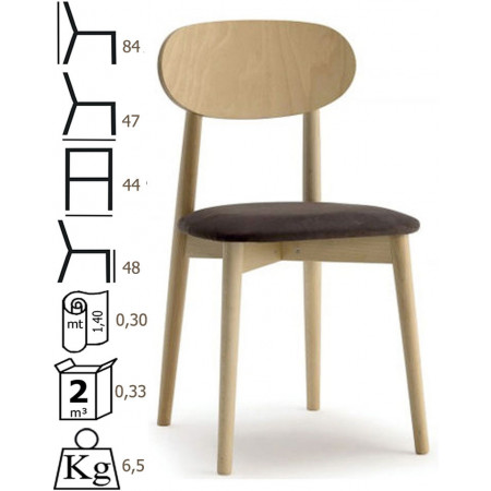 098  Raw or finished beech wood chair, finishes to choice