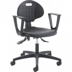 801  Worky chair, black polyurethane seat,  gas lift height adjustment