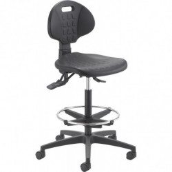 801SG  Worky high stool, black polyurethane seat, gas lift seat adjustment