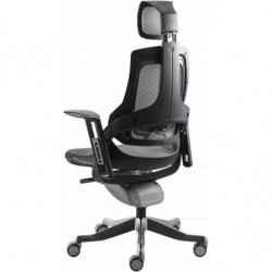 501 Wow office chair with black or white structure grey netting upholstered