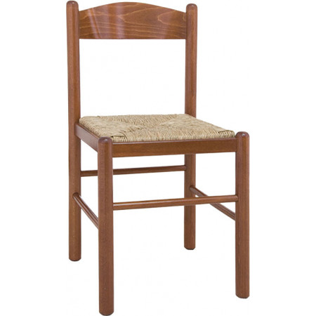 155  Finished beech wood PISA chair, marsh straw seat