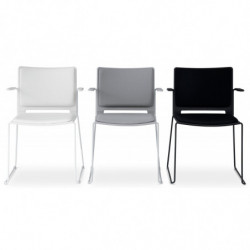 810  Stackable chair with polypropylene or upholstered panels seat