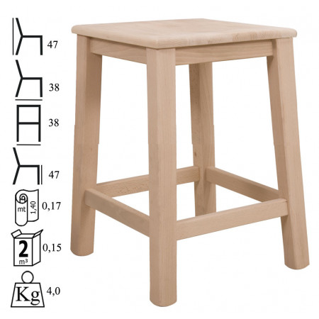 178  Raw or finished beech wood stool, finishes to choice