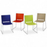 810  Stackable chair with polypropylene or upholstered panels seat