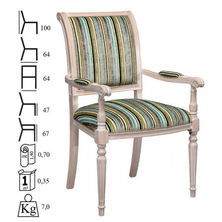 200/C  Raw or finished beech wood armchair, finishes to choice
