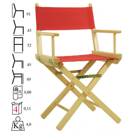 411  Regista beech wood folding chair, ecrù cotton fabric