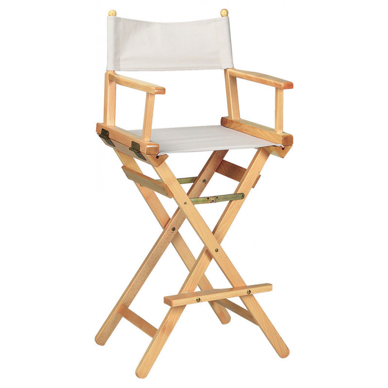 411/H  Regista beech wood folding high chair, ecrù cotton fabric