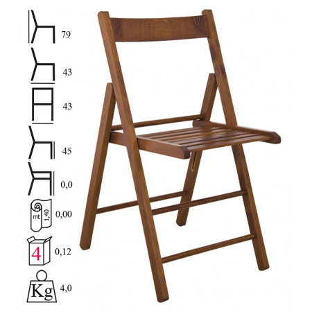 412  Natural or walnut beech wood folding high
