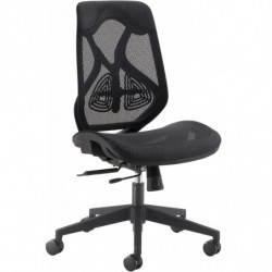 873N  Dafne office chair with black structure, black netting back, upholstered seat