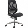 873N  Dafne sedia ufficio con struttura nera, schienale in rete, sedile tappezzato