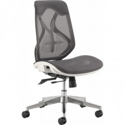 873B  Dafne sedia con struttura bianca, schienale in rete, con o senza poggiatesta