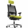 874  Giulia office chair high or low version, netting back, upholstered seat, fabrics to choice