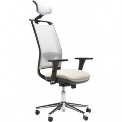 874  Giulia office chair high or low version, netting back, upholstered seat, fabrics to choice