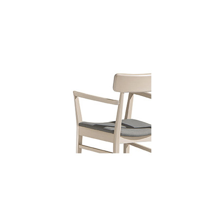 010/C  Raw or finished beech or ash wood armchair, finishes to choice