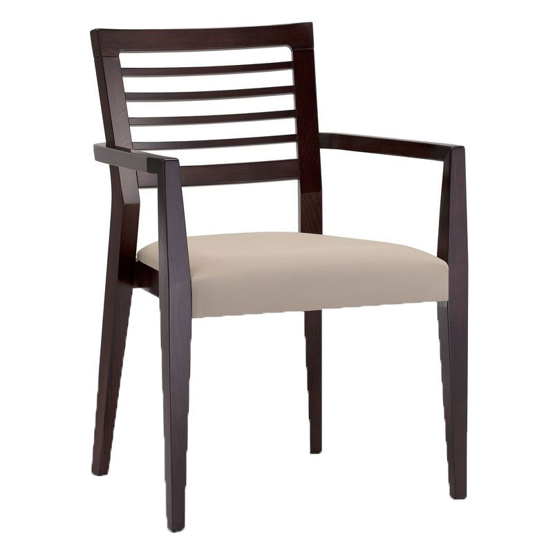 019/C  Raw or finished beech wood stackable armchair, finishes to choice