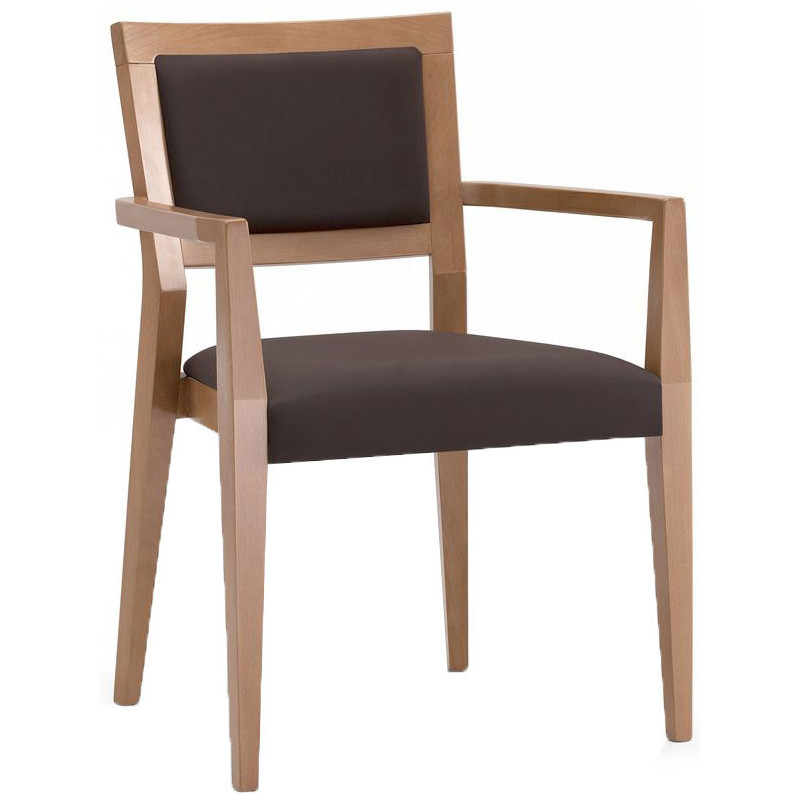 021/C  Raw or finished beech wood stackable armchair, finishes to choice