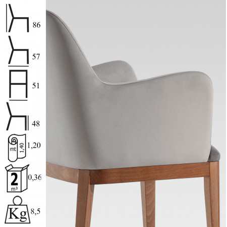 033/P  Raw or finished beech wood armchair, finishes to choice