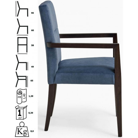 034/P  Raw or finished beech wood armchair, finishes to choice