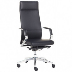 596 High or low version office chair, black leatherette upholstered seat