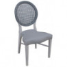 764S  Varnished aluminium chair polyester covered