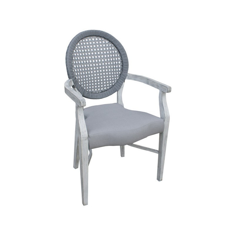 764P   Varnished aluminium armchair polyester covered