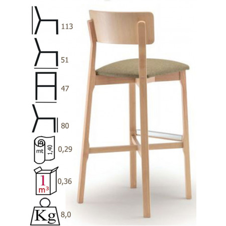 094  Raw or finished ash wood stool, finishes to choice