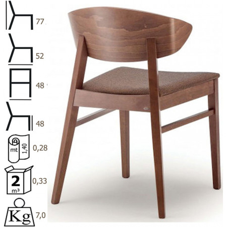 096  Raw or finished beech wood chair, finishes to choice
